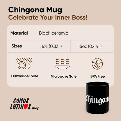 Chingona Black Mug